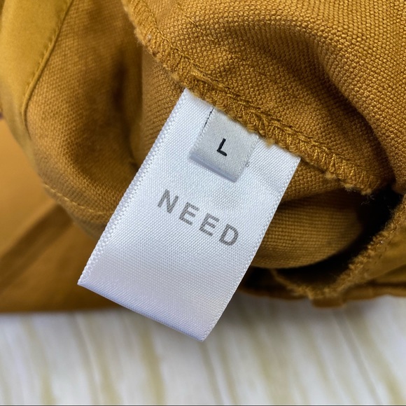 NEED Mustard Yellow Linen Blend High Rise Gaucho Pants - Picture 5 of 8